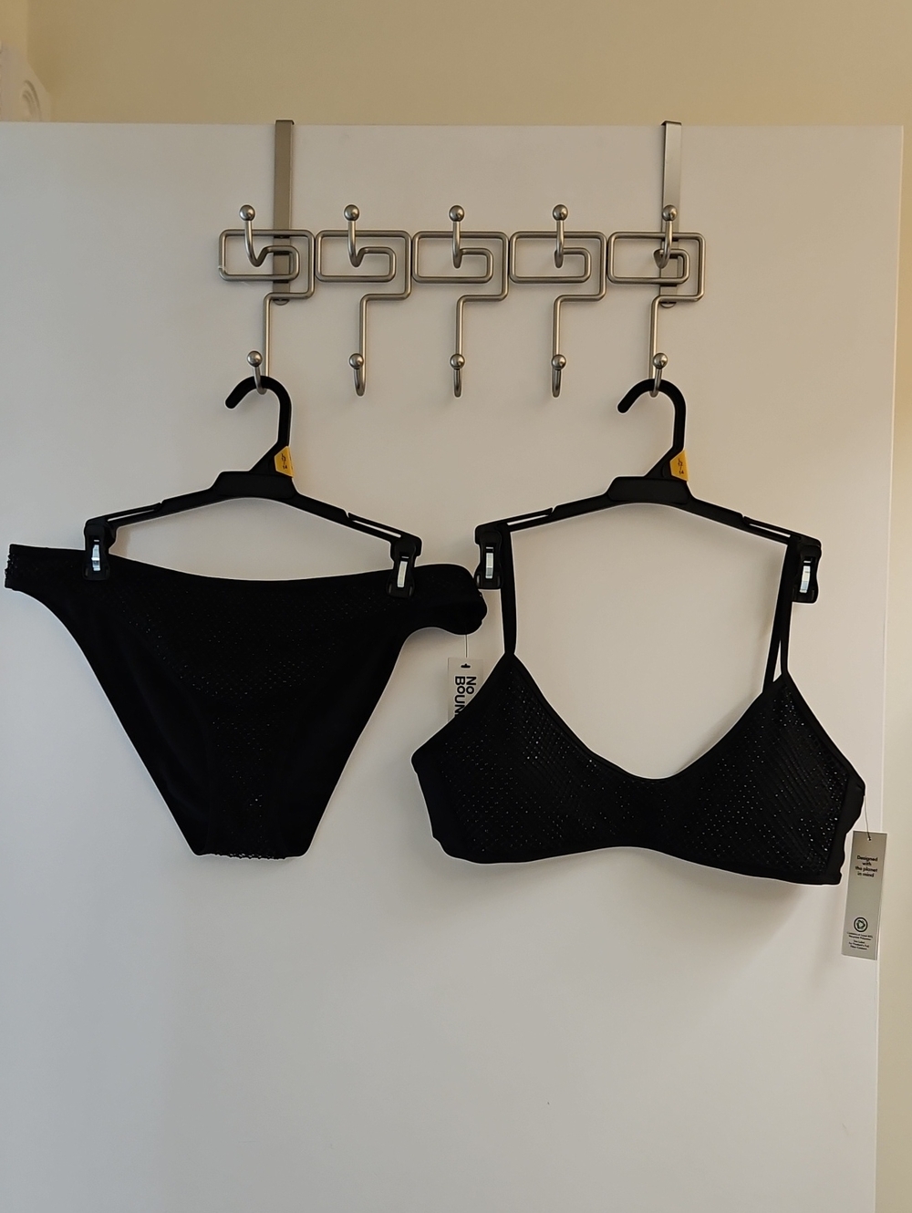 No Boundaries Black Faux Rhinestone Bikini, L